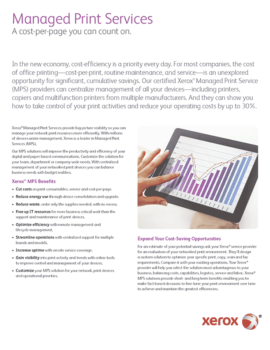 a cost per page that you can count on, MPS, Managed Print Services, Xerox, LSI, Logistical Support, Inc., Xerox, HP, Oregon, Copier, Printer, MFP, Sales, Service, Supplies