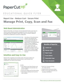 Education Flyer Cover, Papercut MF, LSI, Logistical Support, Inc., Xerox, HP, Oregon, Copier, Printer, MFP, Sales, Service, Supplies